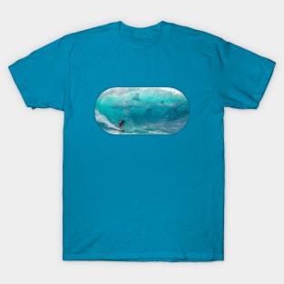 Surfing With Giant Sharks (Distressed Texture) T-Shirt